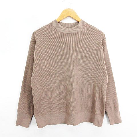 【中古】無印良品 良品計画 ニット セーター 長袖 ドロップショルダー クルーネック ワイド XXS-XS ブラウン ※EKM メンズ レディース 【ベクトル ...