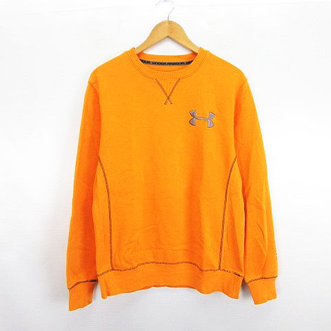 【中古】アンダーアーマー UNDER ARMOUR MTR5447 トレーナー スウェット STORM 長袖 クルーネック ロゴ LG オレンジ ※EKM メンズ 【ベクトル 古着】 250330