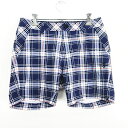 【中古】アドミラル Admiral GOLF ショートパンツ ボトムス タータンチェック ロゴ L ネイビー×ホワイト ※EKM レディース 【ベクトル 古着】...