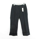 【中古】未使用品 アー・ヴェ・ヴェ ミッシェルクラン a.v.v パンツ ボトムス クロップド ロールアップ ウール混 ストレッチ 36 ブラック ※EKM レディース 【ベクトル 古着】 250412