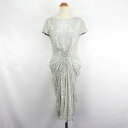 【中古】未使用品 タダシショージ TADASHI SHOJI RECLO パーティドレス ワンピース フレンチスリーブ ロング丈 ドレープ スパンコール M シ...
