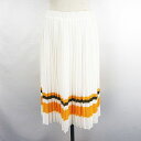 【中古】未使用品 バナナリパブリック BANANA REPUBLIC スカート ボトムス ミモレ丈 プリーツ イージー 裾ボーダー S アイボリー ※EKM レディース 【ベクトル 古着】 250420(4)
