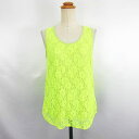 【中古】未使用品 マウジー MOUSSY タンクトップ レース ストレッチ F ネオンイエロー ※EKM レディース 【ベクトル 古着】 250423