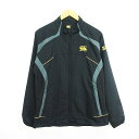 【中古】カンタベリー CANTERBURY ジャケット アウター 長袖 ジップアップ 切替 ロゴ L ブラック×グレー ラグビーウェア ※EKM メンズ 【ベク...