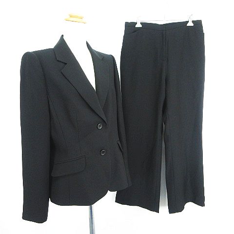 【中古】東京ソワール TOKYO SOIR セットアップ パンツスーツ ジャケット 長袖 テーラード シングル 総裏 パンツ ブーツカット 13 ブラック ※EKM レディース 【ベクトル 古着】 250510 【中古】東京ソワール TOKYO SOIR セットアップ パンツスーツ ジャケット 長袖 テーラード シングル 総裏 パンツ ブーツカット 13 ブラック ※EKM レディース 【ベクトル 古着】 250510