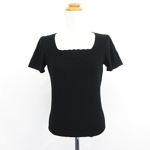 【中古】ローラアシュレイ LAURA ASHLEY カットソー Tシャツ 半袖 レース ブラック ※EKM レディース 【ベクトル 古着】 250616 【中古】ローラアシュレイ LAURA ASHLEY カットソー Tシャツ 半袖 レース ブラック ※EKM レディース 【ベクトル 古着】 250616