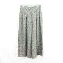【中古】未使用品 エンジェリーベ ANGELIEBE ワイドパンツ ボトムス グレンチェック マタニティ イージー ストレッチ 13 グレー系 ※EKM レディ...