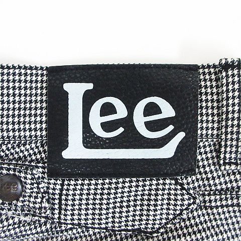 【中古】リー LEE RIDERS 08834 パンツ ボトムス クロップド フラップ ジッパー 千鳥格子 シンチバック ストレッチ 26 ブラック×ホワイト ※EKM メンズ 【ベクトル 古着】 250712