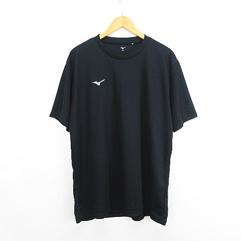【中古】ミズノ MIZUNO Tシャツ カットソー 半袖 クルーネック ロゴ 大きいサイズ 4XL ブラック スポー..