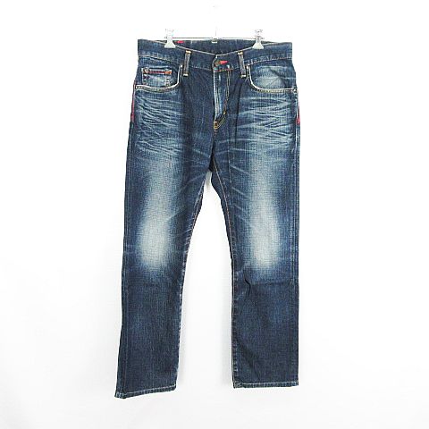 【中古】エドウィン EDWIN BLUE TRIP BTJ502 デニム ジーンズ ボトムス ストレート ユーズド加工 ストレッチ 33 インディゴ ※EKM メンズ 【ベクトル 古着】 251113