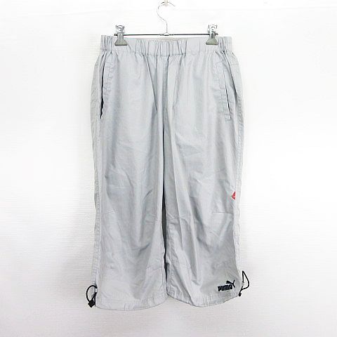 【中古】プーマ PUMA パンツ ボトムス ウィンドパンツ クロップド ロゴ M グレー ...