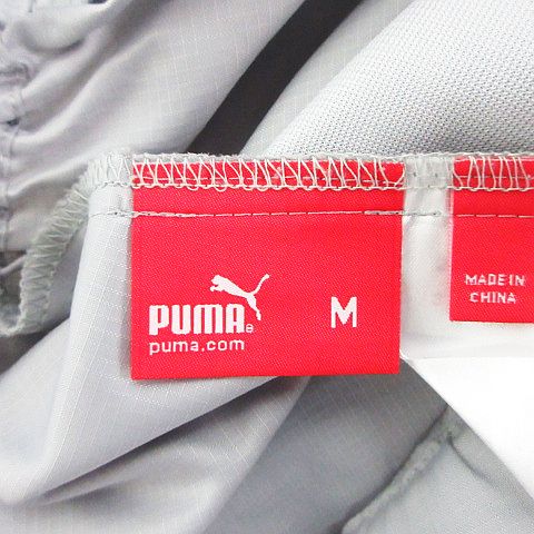 【中古】プーマ PUMA パンツ ボトムス ウィンドパンツ クロップド ロゴ M グレー ...