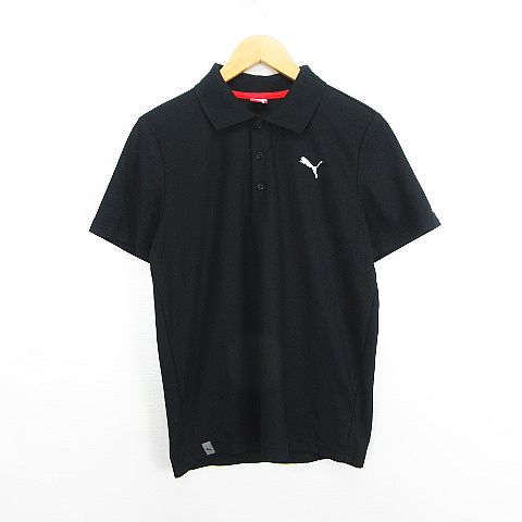 【中古】プーマ PUMA ポロシャツ 半袖 ロゴ M ブラック スポーツウェア ※EKM メンズ 【ベクトル 古着】 260208