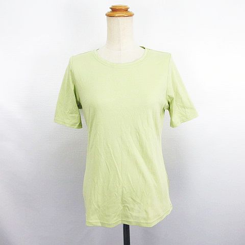 Three-Quarter - 【中古】未使用品 her Tシャツ カットソー 半袖 クルーネック UV加工 コットン M ライトイエローグリーン ※EKM レディース 【ベクトル 古着】 260321
