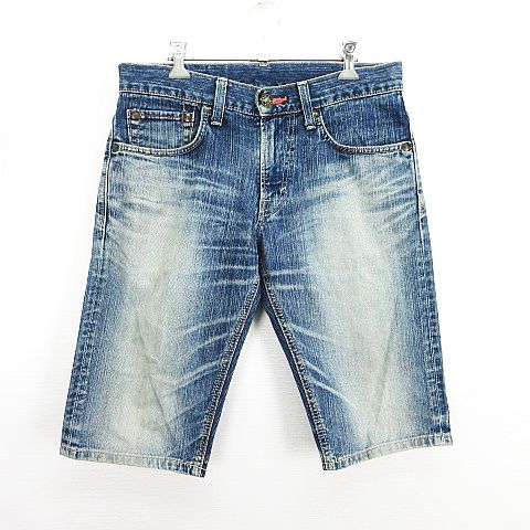 【中古】エドウィン EDWIN EDGE OF BLUE JEAN 503 50337 デニム ジーンズ ボトムス ハーフパンツ ユーズド加工 30 インディゴブルー ※EKM メンズ 【ベクトル 古着】 260413