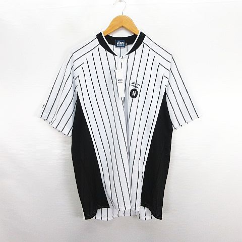 【中古】未使用品 アシックス asics ゲームシャツ 半袖 2つボタン ストライプ ロゴ サンプル品 O ピュアホワイト×ブラック ベースボールウェア ※EKM メンズ 【ベクトル 古着】 260804ブランドアシックス asics表記サイズO 胸囲 97〜103 身長 177〜183実寸サイズ身幅：57.5cm　着丈：74cm　ゆき丈：49.5cm　　素材ポリエステル100%色ホワイト×ブラック ※照明や撮影環境により、実物と若干お色が違う場合がございます。予めご了承下さい。状態タグ付きの未使用品です。 ※未使用品・新品同様の商品ではございますが、一度は一般の方の手に渡り、個人で保管されていた商品です。 また、保管・陳列時の薄いスレなど微細な状態変化が見られる場合がございます。ご理解の上ご購入ください。 備考サイズサンプル品です。商品のお問い合わせの回答を休止しております。＊各商品ページの商品詳細等をご確認の上ご購入ください。【中古】未使用品 アシックス asics ゲームシャツ 半袖 2つボタン ストライプ ロゴ サンプル品 O ピュアホワイト×ブラック ベースボールウェア ※EKM メンズ 【ベクトル 古着】 260804状態ランク　”S”詳細については、下記および「状態ランクについて」ページをご覧ください。未使用・新品の商品ほぼ新品同様の商品使用感が少なく、かなり状態の良い商品使用感はあるが、傷や汚れの少ない商品使用感の他、傷や汚れが見られる商品かなり大きな傷みがある難あり商品※S〜CランクはUSED品となりますので、使用感をご理解の上でご入札下さい。状態ランクについてinformationブランドアシックス asics表記サイズO 胸囲 97〜103 身長 177〜183実寸サイズ身幅：57.5cm　着丈：74cm　ゆき丈：49.5cm　　素材ポリエステル100%色ホワイト×ブラック ※照明や撮影環境により、実物と若干お色が違う場合がございます。予めご了承下さい。状態タグ付きの未使用品です。 ※未使用品・新品同様の商品ではございますが、一度は一般の方の手に渡り、個人で保管されていた商品です。 また、保管・陳列時の薄いスレなど微細な状態変化が見られる場合がございます。ご理解の上ご購入ください。 備考サイズサンプル品です。商品のお問い合わせの回答を休止しております。＊各商品ページの商品詳細等をご確認の上ご購入ください。本商品は一点物です他サイトや店舗にて販売している商品です。多少のお時間差にて欠品になることもございます。予めご了承頂ますようお願い致します。ベクトル・サイズガイドはこちらこの商品と同じブランドの商品を見る