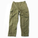 【中古】未使用品 デッドストック M-47 後期 フランス軍 カーゴパンツ フレンチカーゴ ヘリンボーン ブラウン 35 ヴィンテージ 軍物 ボトムス メンズ ...