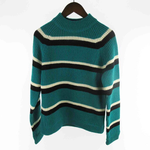 【中古】マルニ MARNI セーター ニット モックネック ボーダー グリーン 緑 ブラック ホワイト 44 21AW GCMG0197Q0UFH927 株式会社マルニジャパン メンズ 【ベクトル 古着】 240930 【中古】マルニ MARNI セーター ニット モックネック ボーダー グリーン 緑 ブラック ホワイト 44 21AW GCMG0197Q0UFH927 株式会社マルニジャパン メンズ 【ベクトル 古着】 240930