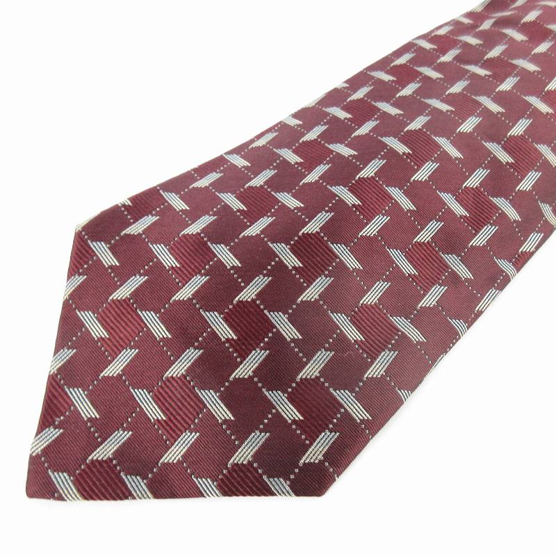 【中古】イヴサンローラン YVES SAINT LAURENT ネクタイ 総柄 エンジ ヴィンテージ オールド レトロ MANDAI メンズ 【ベクトル 古着】 241224