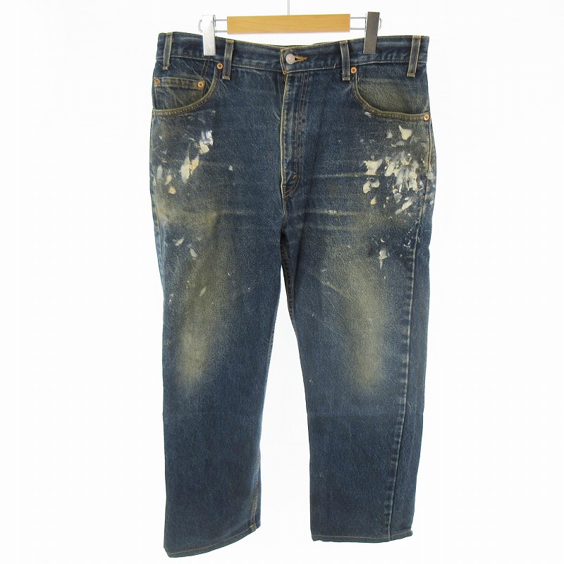 【中古】リーバイス Levi's 00’S USA製 505 0216 デニムパンツ ジーンズ Gパン 裏刻印513 インディゴ ペイント ペンキ W36 L30 ヴィンテージ オールド ボトムス メンズ 【ベクトル 古着】 250222