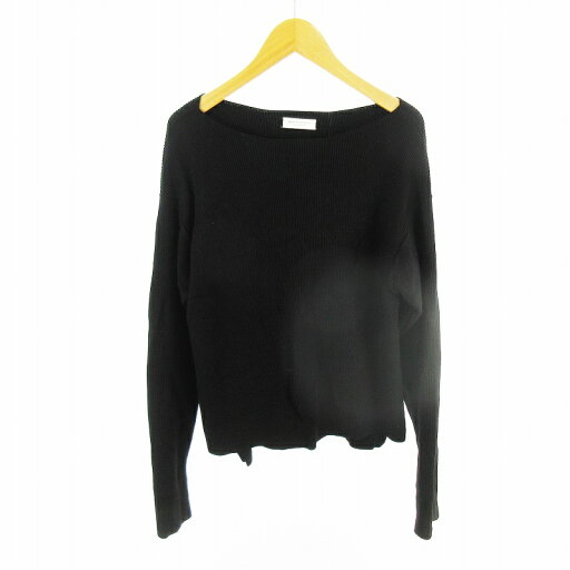 【中古】B&Y ユナイテッドアローズ BEAUTY&YOUTH ビューティー&ユース 畦リブボートネックニット セーター ブラック 黒 トップス 1613-117-2941 レディース 【ベクトル 古着】 250413 【中古】B&Y ユナイテッドアローズ BEAUTY&YOUTH ビューティー&ユース 畦リブボートネックニット セーター ブラック 黒 トップス 1613-117-2941 レディース 【ベクトル 古着】 250413