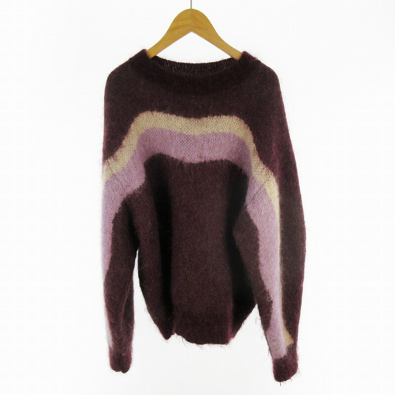【中古】22AW ンニット NKNIT wave pattern mohair KNIT ニット セーター モヘヤ ウール パープル 2 (株)セグレイト メン...
