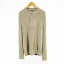 【中古】エディーバウアー EDDIE BAUER ヘンリーネック ニット セーター コットン100% ベージュ系 M トップス メンズ 【ベクトル 古着】 25...