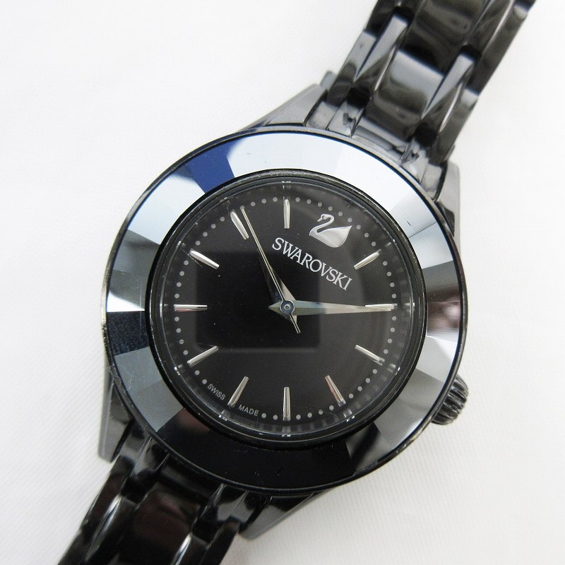 【中古】スワロフスキー SWAROVSKI 腕時計 ウォッチ Alegria アレグリア 5188824 SS クォーツ ブラック 黒 動作確認済 レディース 【ベクトル 古着】 250623