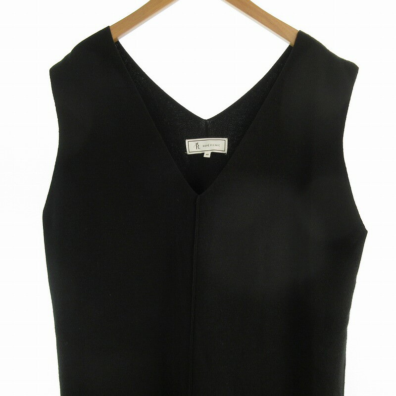 【中古】ロペピクニック ROPE Picnic アンチピリング ニット ジャンパースカート ワンピース ロング 黒 ブラック 40 ウール混 GDE-13150 レディース 【ベクトル 古着】 250621