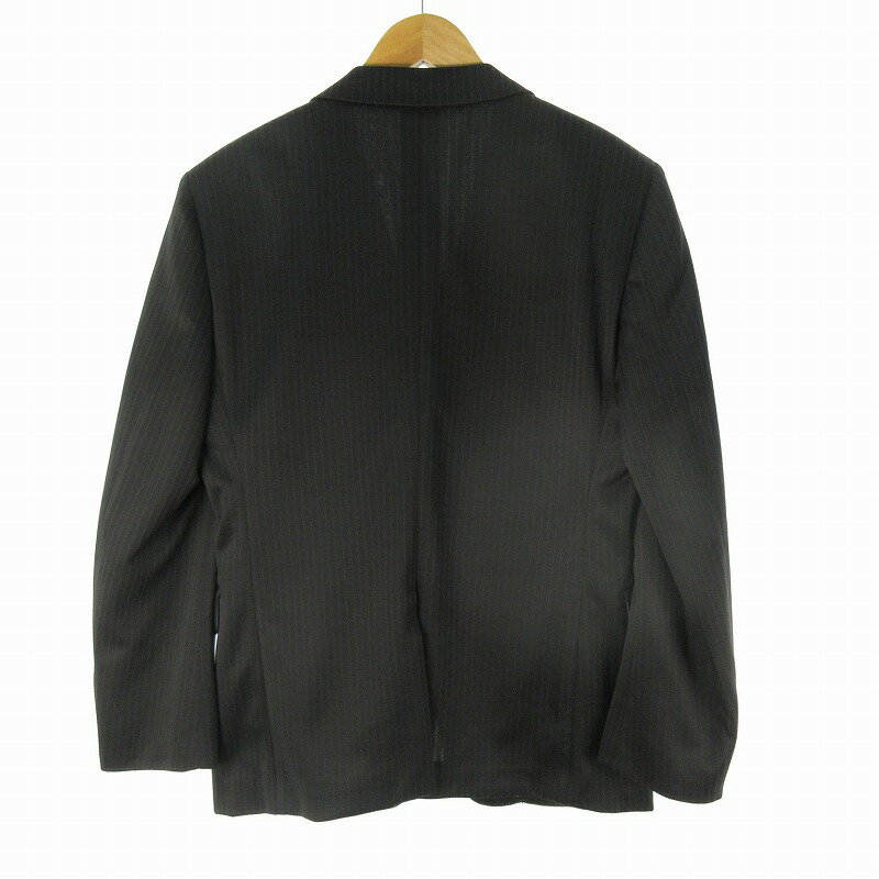 【中古】I.B.S スーツ 上下 セット ジャケット 背抜き 2B パンツ スラックス 2点 ダークネイビー 紺 ストライプ A4 メンズ 【ベクトル 古着】 250804