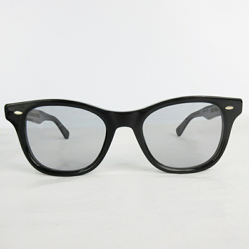 【中古】ジュリアス タート オプティカル JULIUS TART OPTICAL x Saturdays NYC Seafare サングラス 眼鏡 ウエリントン 54 ブラック 黒 日本製 メンズ 【ベクトル 古着】 260303