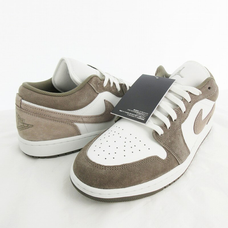 未使用品 ナイキ NIKE US11.5 29.5cm AIR JORDAN 1 LOW エア ジョーダン 553558 046 OLVGRY ENGST オリーブグレー スニーカー スウェード 靴 メンズ 260414