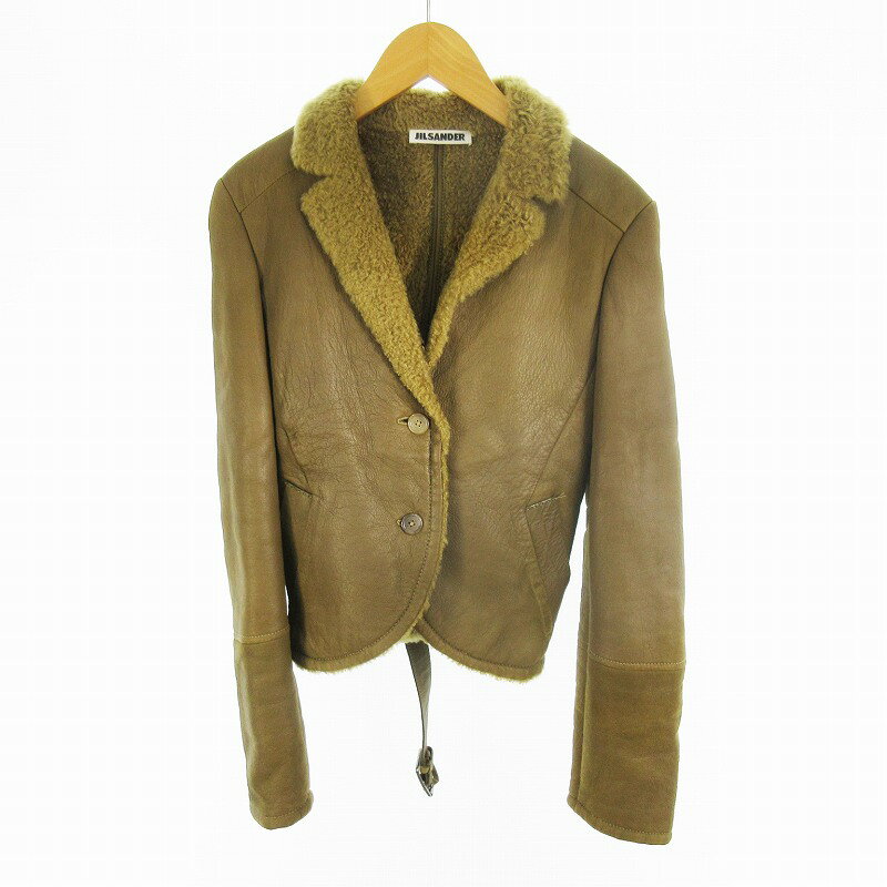 JIL SANDER ジルサンダー 本草木染め ベージュ系 レザージャケット JIL SANDER ジルサンダー 本草木染め ベージュ系 レザージャケット