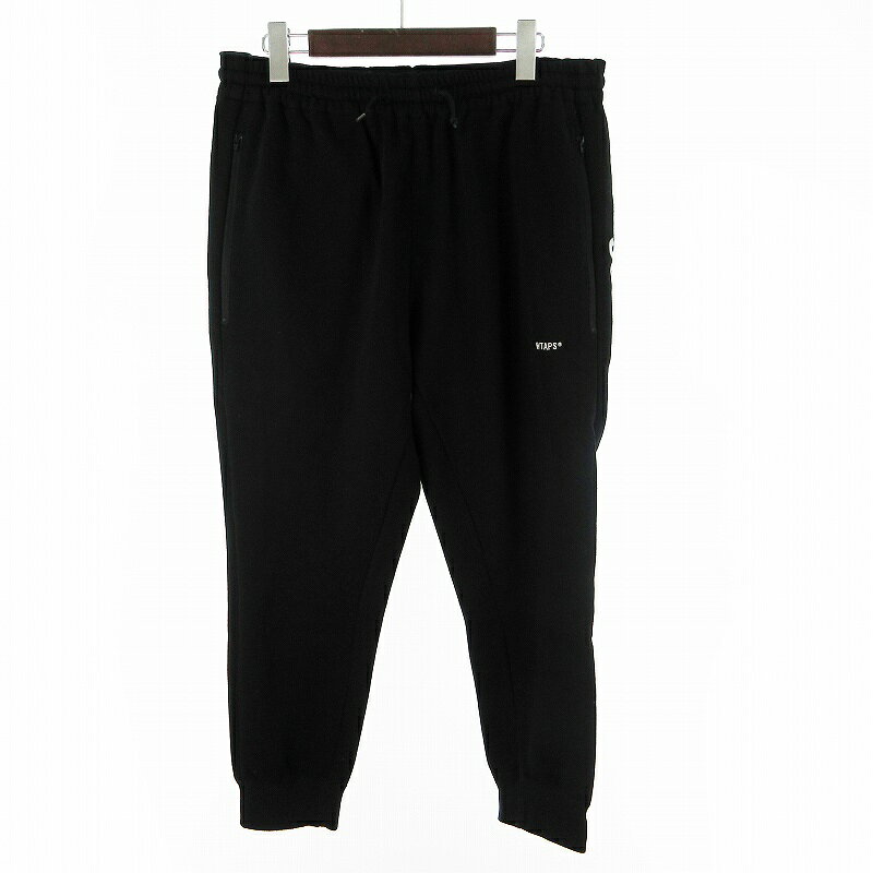 ダブルタップス WTAPS 03 192ATDT-CSM20 DEALER TROUSERS ディーラー ボンディング スウェット パンツ サイドラバーロゴ トラウザー イージーパンツ ブラック メンズ  260704
