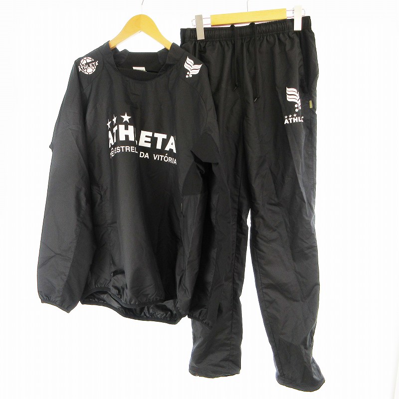 【中古】ATHLETA/アスレタ L M ピステ トップス パンツ セットアップ 上下 ロゴ プリント ブラック 黒 メンズ 【ベクトル 古着】 260802表記サイズL(トップス) M（パンツ） 実寸サイズジャケット 肩幅：--cm　ジャケット 身幅：58cm　ジャケット 袖丈：--cm　ジャケット 着丈：71cm　パンツ ウエスト：62-90（正常時から最大時）cm　パンツ もも幅：26cm　パンツ 裾幅：17cm　パンツ 股上：29cm　パンツ 股下：72cm　裄丈86cm　素材ポリエステル100％色黒状態一般的な使用感はございますが、大きく目立つ汚れやダメージもなく状態は良好です。商品のお問い合わせの回答を休止しております。＊各商品ページの商品詳細等をご確認の上ご購入ください。【中古】ATHLETA/アスレタ L M ピステ トップス パンツ セットアップ 上下 ロゴ プリント ブラック 黒 メンズ 【ベクトル 古着】 260802状態ランク　”A”詳細については、下記および「状態ランクについて」ページをご覧ください。未使用・新品の商品ほぼ新品同様の商品使用感が少なく、かなり状態の良い商品使用感はあるが、傷や汚れの少ない商品使用感の他、傷や汚れが見られる商品かなり大きな傷みがある難あり商品※S〜CランクはUSED品となりますので、使用感をご理解の上でご入札下さい。状態ランクについてinformation表記サイズL(トップス) M（パンツ） 実寸サイズジャケット 肩幅：--cm　ジャケット 身幅：58cm　ジャケット 袖丈：--cm　ジャケット 着丈：71cm　パンツ ウエスト：62-90（正常時から最大時）cm　パンツ もも幅：26cm　パンツ 裾幅：17cm　パンツ 股上：29cm　パンツ 股下：72cm　裄丈86cm　素材ポリエステル100％色黒状態一般的な使用感はございますが、大きく目立つ汚れやダメージもなく状態は良好です。商品のお問い合わせの回答を休止しております。＊各商品ページの商品詳細等をご確認の上ご購入ください。本商品は一点物です他サイトや店舗にて販売している商品です。多少のお時間差にて欠品になることもございます。予めご了承頂ますようお願い致します。ベクトル・サイズガイドはこちらこの商品と同じブランドの商品を見る
