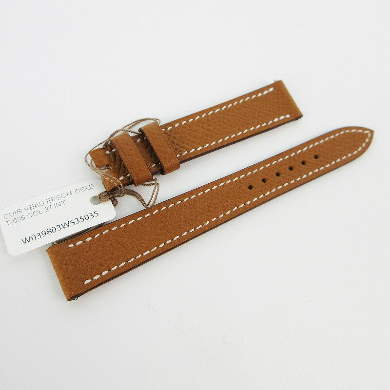 【中古】未使用品 エルメス HERMES 純正 H WATCH PM ウォッチ D刻印 替えベルト バンド 腕時計 エプソン レザー ゴールド ラグ幅14mm 付属品 レディース 【ベクトル 古着】 260804