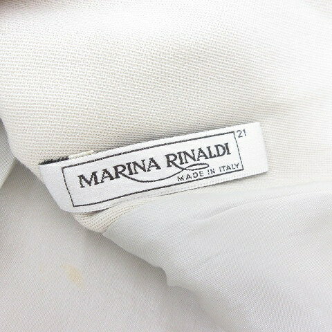 【中古】MARINA RINALDI マリナ リナルディ ノーカラー ジャケット ベージュ サイズ21 大きいサイズ 約XL ■GY09 レディース 【ベクトル 古着】 230805
