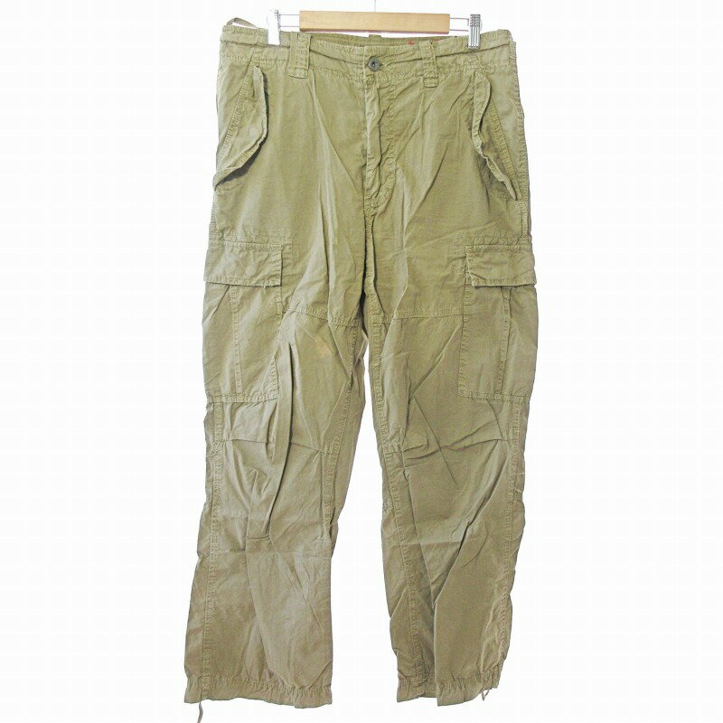 【中古】アメリカンイーグル American Eagle ユーティリティ ワイド カーゴパンツ 33 ベージュ 0129 ●ECO メンズ 【ベクトル 古着】 250129
