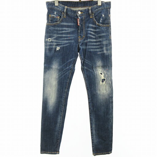 【中古】ディースクエアード DSQUARED2 20SS SKATER JEAN スケーター デニムパンツ ジーンズ ペイント加工 青 ブルー 44 約S 0412 メンズ 【ベクトル 古着】 250412 【中古】ディースクエアード DSQUARED2 20SS SKATER JEAN スケーター デニムパンツ ジーンズ ペイント加工 青 ブルー 44 約S 0412 メンズ 【ベクトル 古着】 250412