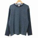 【中古】タケオキクチ TAKEO KIKUCHI 大きいサイズ カットソー Tシャツ ニット 長袖 切替 異素材 4 LL相当 紺 ネイビー ■GY09 X メンズ 【ベクトル 古着】 250414(4)