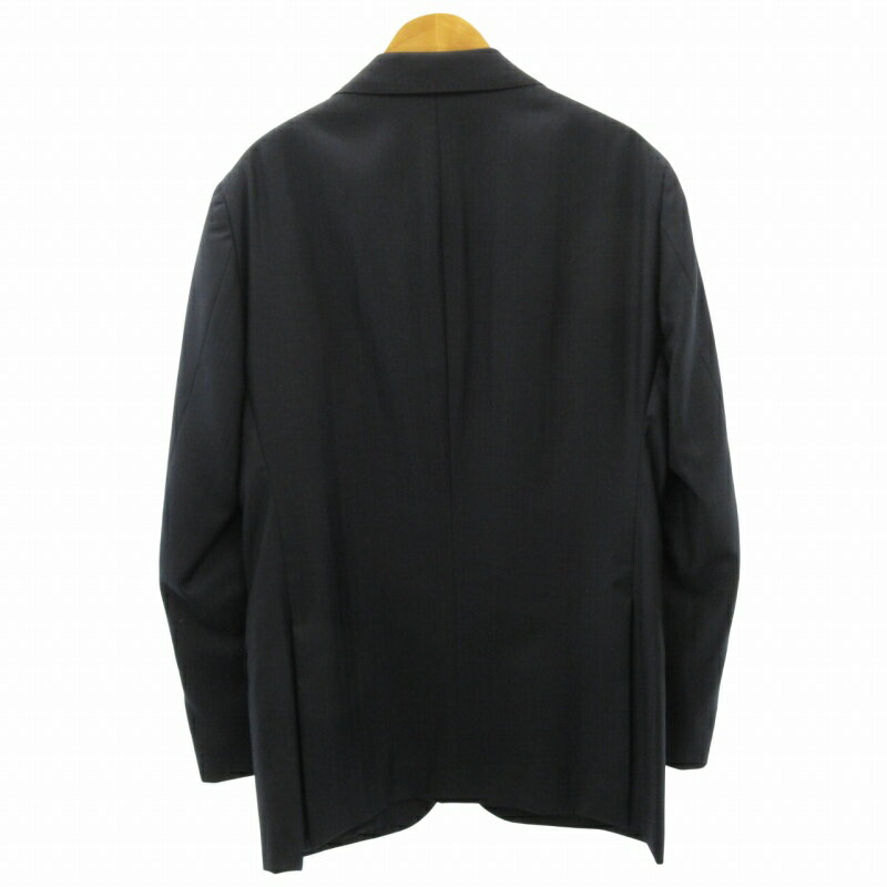 【中古】エストネーション ESTNATION ストライプ スーツ サイドベンツ 2B 半裏 紺 ネイビー 上下48 約M 0420 メンズ 【ベクトル 古着】 250420