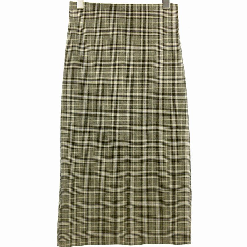 【中古】ザラウーマン ZARA WOMAN 美品 チェック ペンシルスカート 総柄 グレー M 0430 レディース 【ベクトル 古着】 250430