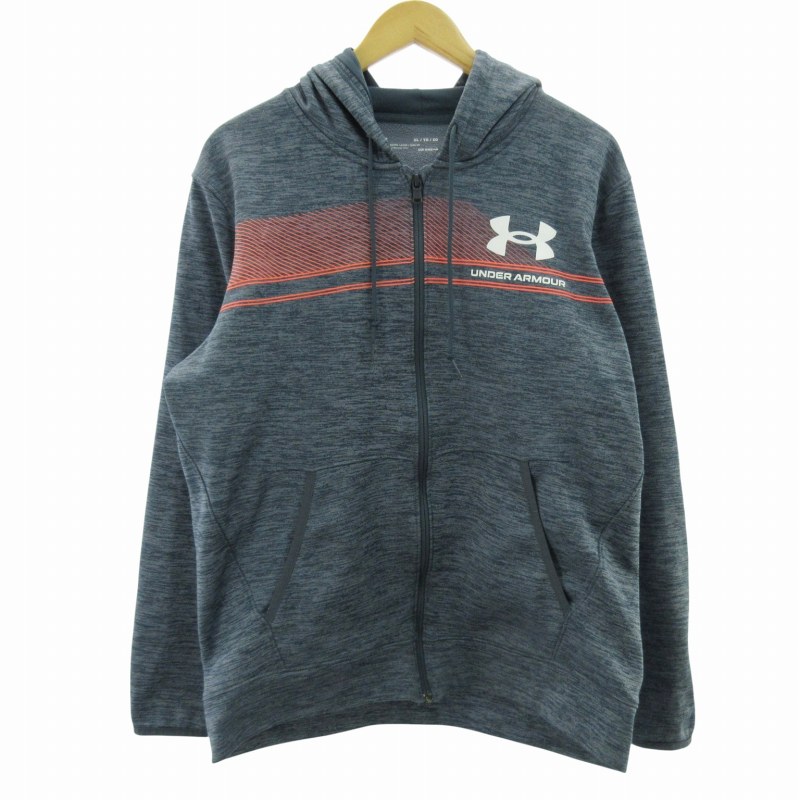 【中古】アンダーアーマー UNDER ARMOUR 近年 スウェットジャケット 裏地フリース スポーツウエア グレ..