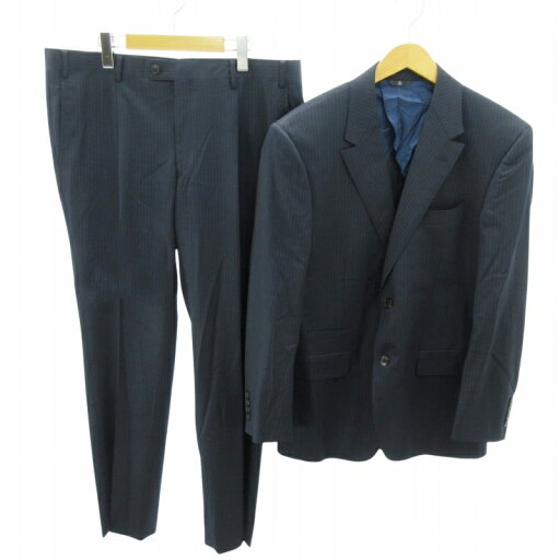 【中古】ランバン LANVIN ビジネススーツ セットアップ テーラードジャケット パンツ 総裏 2B シャドーストライプ 52 紺 ネイビー 0709 ●ECO メンズ 【ベクトル 古着】 250819 【中古】ランバン LANVIN ビジネススーツ セットアップ テーラードジャケット パンツ 総裏 2B シャドーストライプ 52 紺 ネイビー 0709 ●ECO メンズ 【ベクトル 古着】 250819