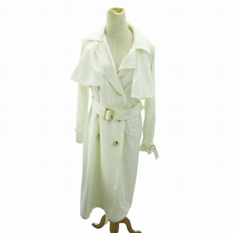 【中古】ジェイダ GYDA スプリングコート ベルト ロング丈 F 白 ホワイト 0723 ■MET1 レディース 【ベクトル 古着】 250723