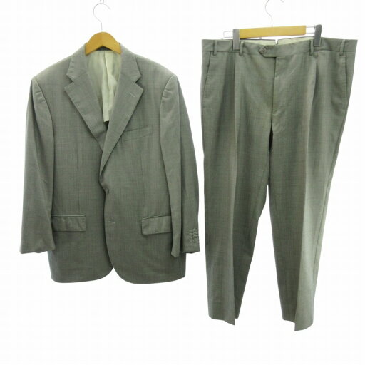【中古】コルネリアーニ Corneliani シングルスーツ セットアップ ジャケット サイドベンツ グレー 52 約XL 大きいサイズ メンズ 【ベクトル 古着】 250725 【中古】コルネリアーニ Corneliani シングルスーツ セットアップ ジャケット サイドベンツ グレー 52 約XL 大きいサイズ メンズ 【ベクトル 古着】 250725
