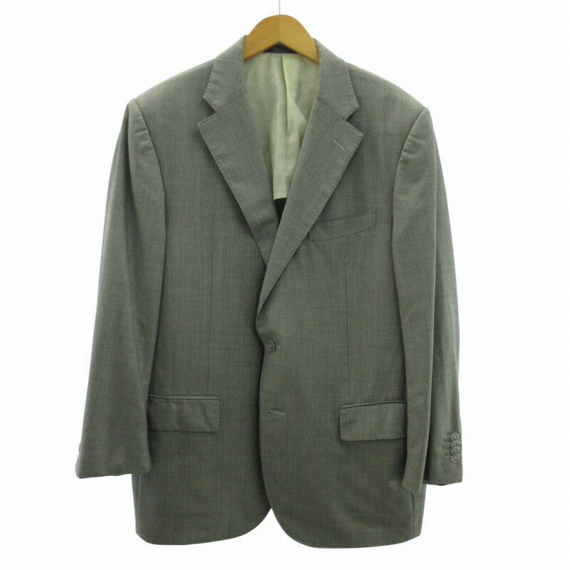 【中古】コルネリアーニ Corneliani シングルスーツ セットアップ ジャケット サイドベンツ グレー 52 約XL 大きいサイズ メンズ 【ベクトル 古着】 250725