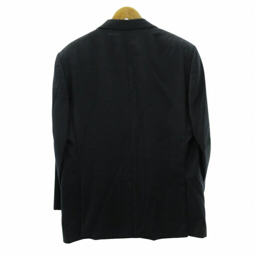 【中古】コルネリアーニ Corneliani SUPER150'S シングルスーツ セットアップ ジャケット サイドベンツ 黒系 ブラック系 52 約XL メンズ 【ベクトル 古着】 250724