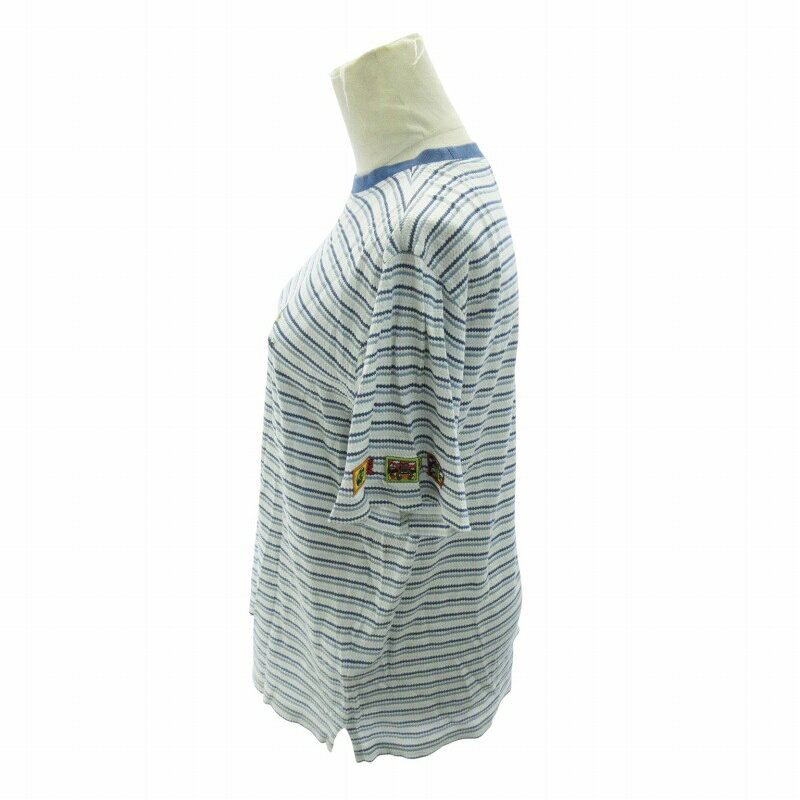 【中古】カステルバジャック CASTELBAJAC Tシャツ ゴルフウェア ボーダー ロゴ 刺...