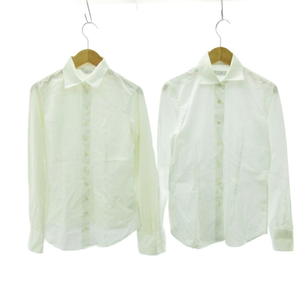 【中古】メーカーズシャツ カマクラ MAKER'S SHIRT 鎌倉 長袖 ワイシャツ 2点セット まとめ 白 ホワイ..